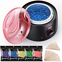 Calentador de Cera Profesional- Nivlan Calentador de Cera Para Cabello con 5 Frijoles Cera Dura y 30 Aplicadores- Kit de…